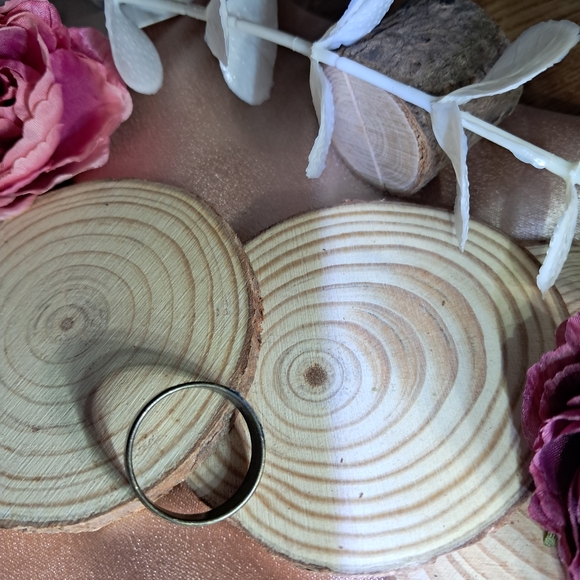 SOLD -- Minimalist Wide Band Dark Tone Statement Ring - Picture 2 of 4